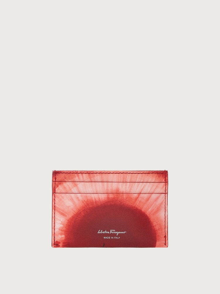 FERRAGAMO WOMEN'S RED CALF LEATHER CARDHOLDER