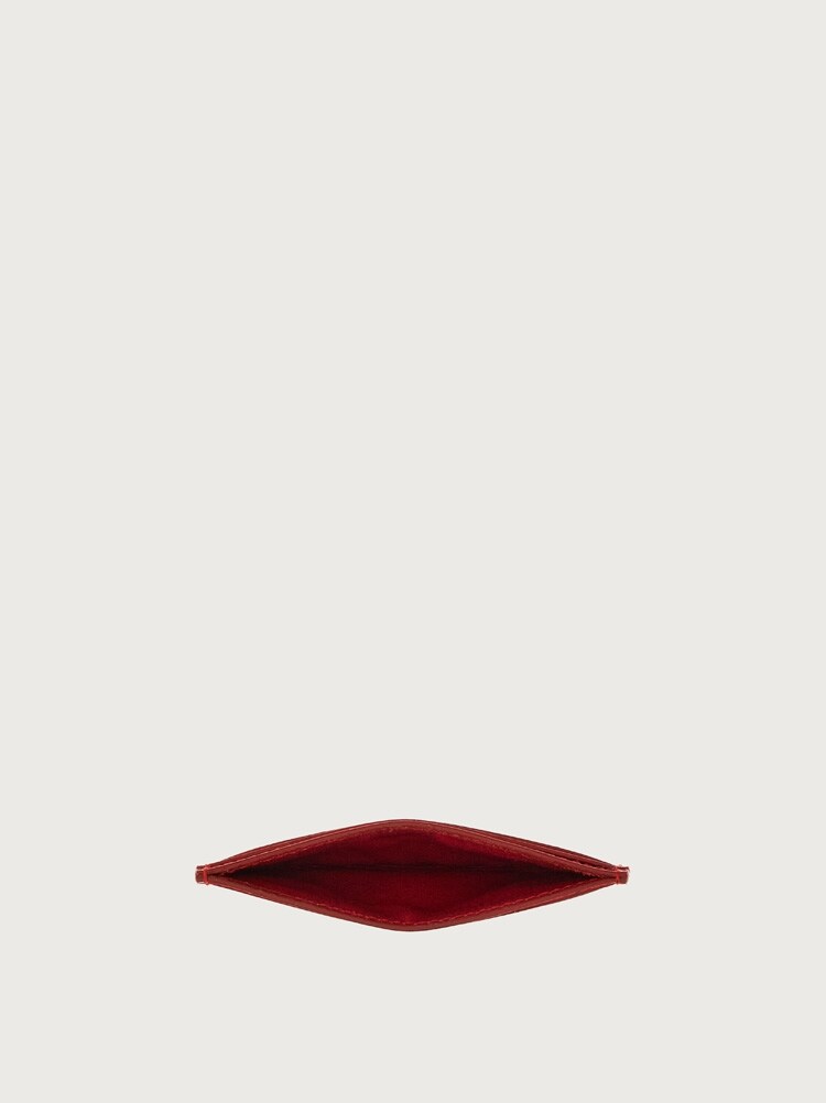 FERRAGAMO WOMEN'S RED CALF LEATHER CARDHOLDER