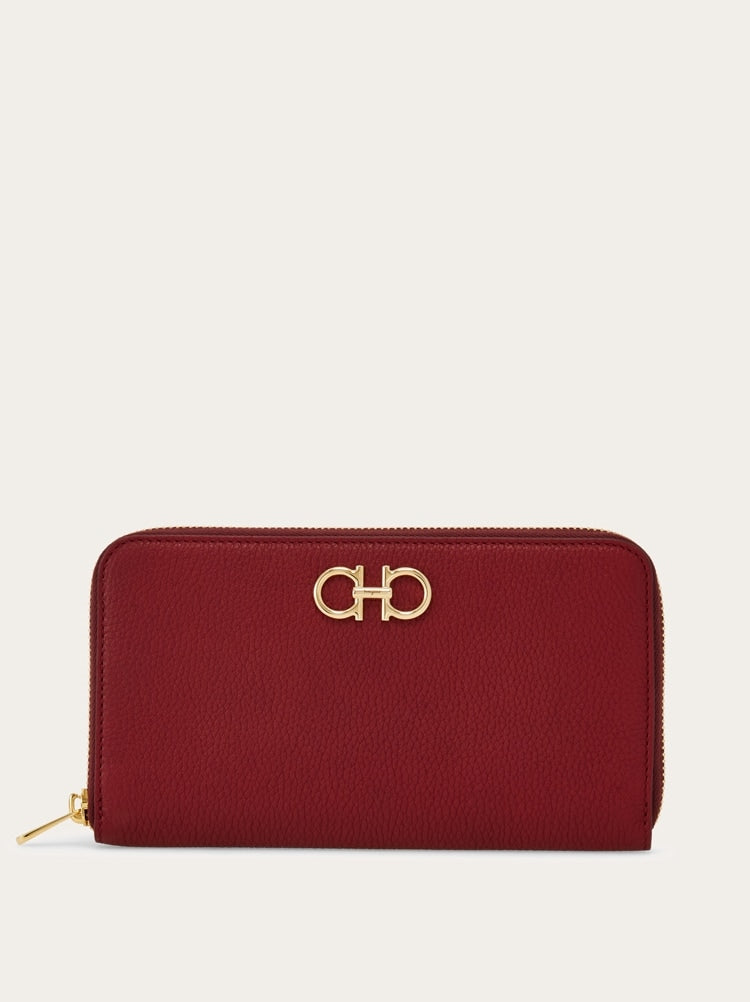 FERRAGAMO WOMEN'S RED CALF LEATHER WALLET