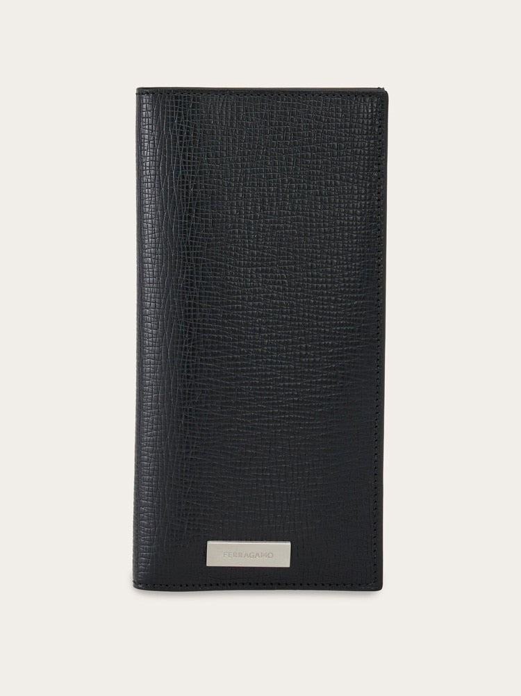 FERRAGAMO MEN'S BLACK CALF LEATHER WALLET