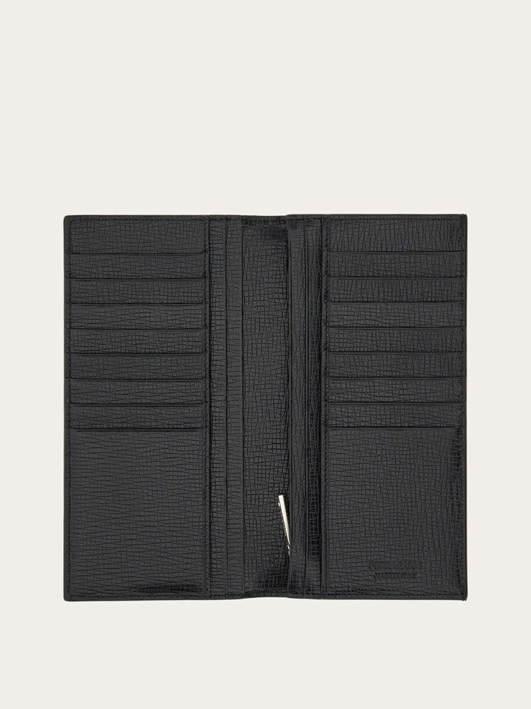 FERRAGAMO MEN'S BLACK CALF LEATHER WALLET