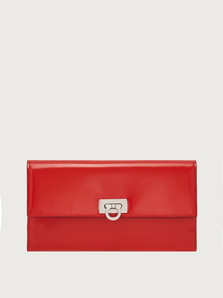 FERRAGAMO WOMEN'S RED CALF LEATHER WALLET