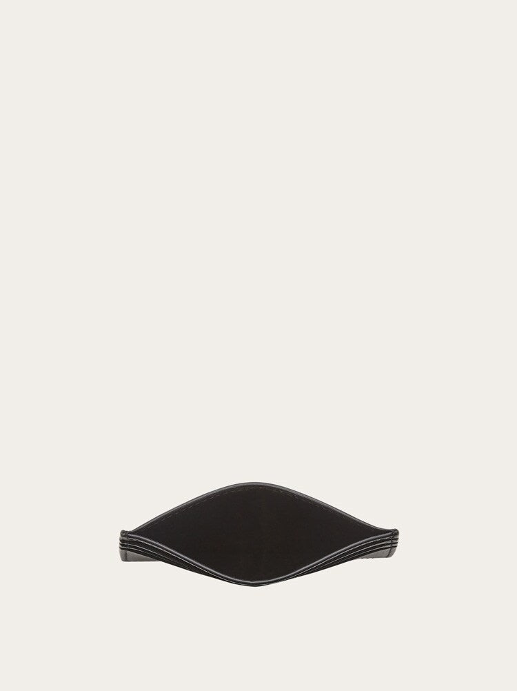 FERRAGAMO MEN'S BLACK LEATHER CARD HOLDER