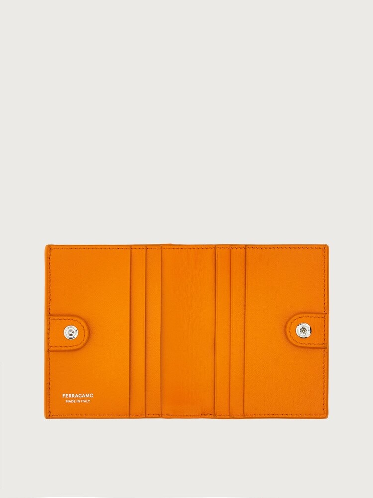 FERRAGAMO WOMEN'S ORANGE CALF LEATHER WALLET