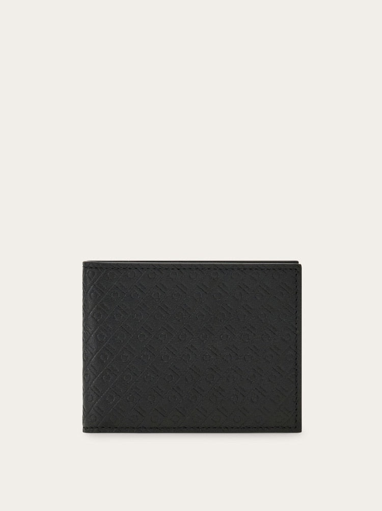 FERRAGAMO MEN'S BLACK CALF LEATHER WALLET