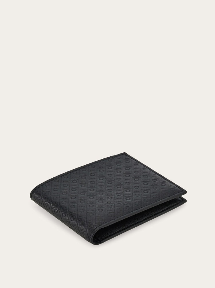 FERRAGAMO MEN'S BLACK CALF LEATHER WALLET