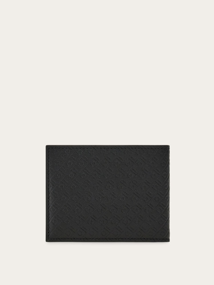 FERRAGAMO MEN'S BLACK CALF LEATHER WALLET