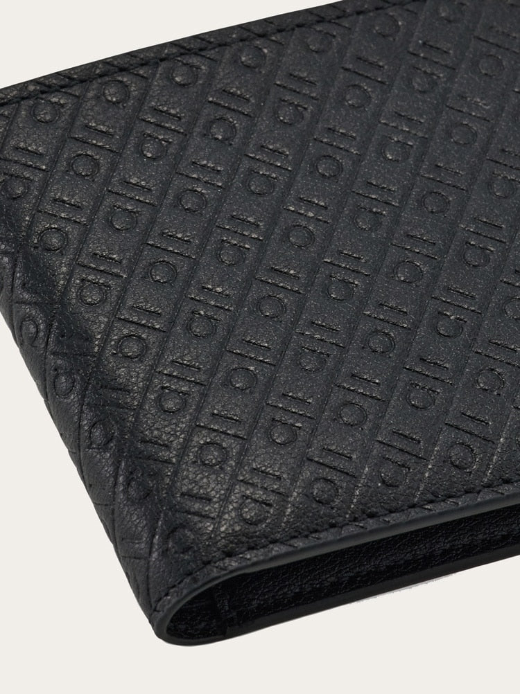 FERRAGAMO MEN'S BLACK CALF LEATHER WALLET