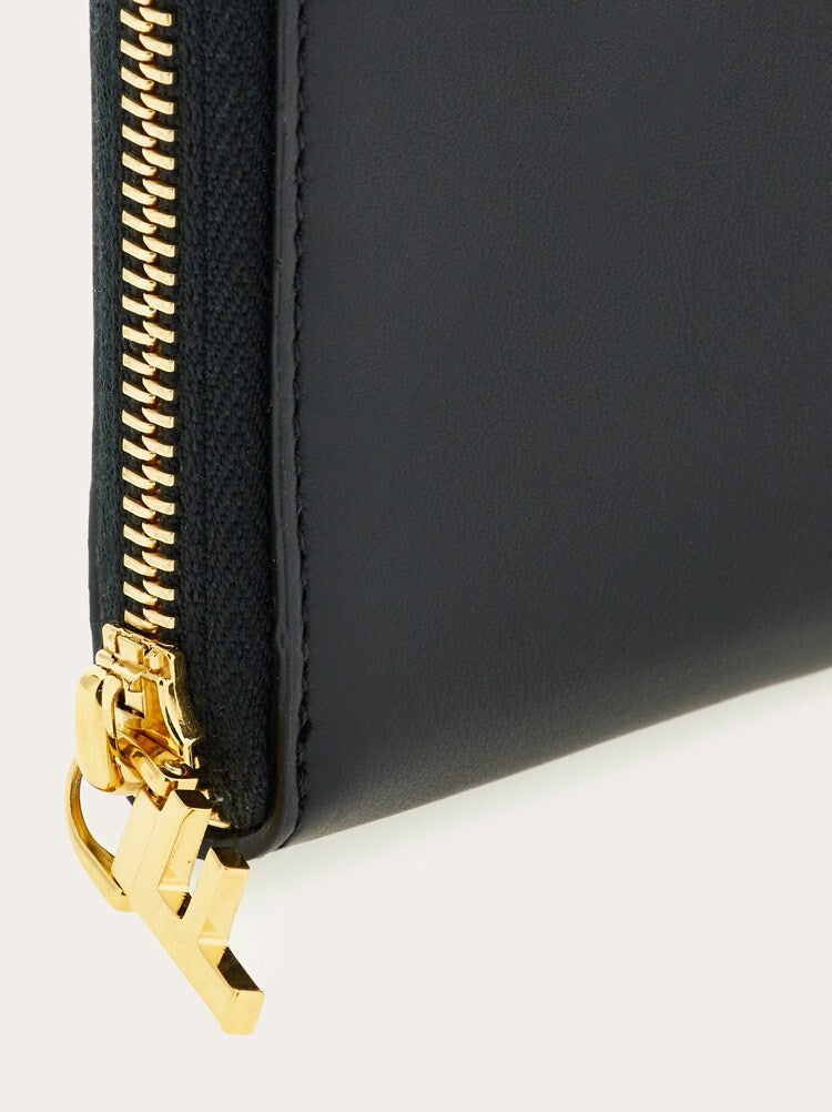 FERRAGAMO WOMEN'S BLACK CALF LEATHER WALLET