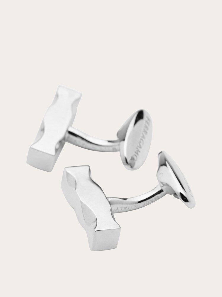 FERRAGAMO MEN'S SILVER BRASS CUFFLINKS ACCESSORY
