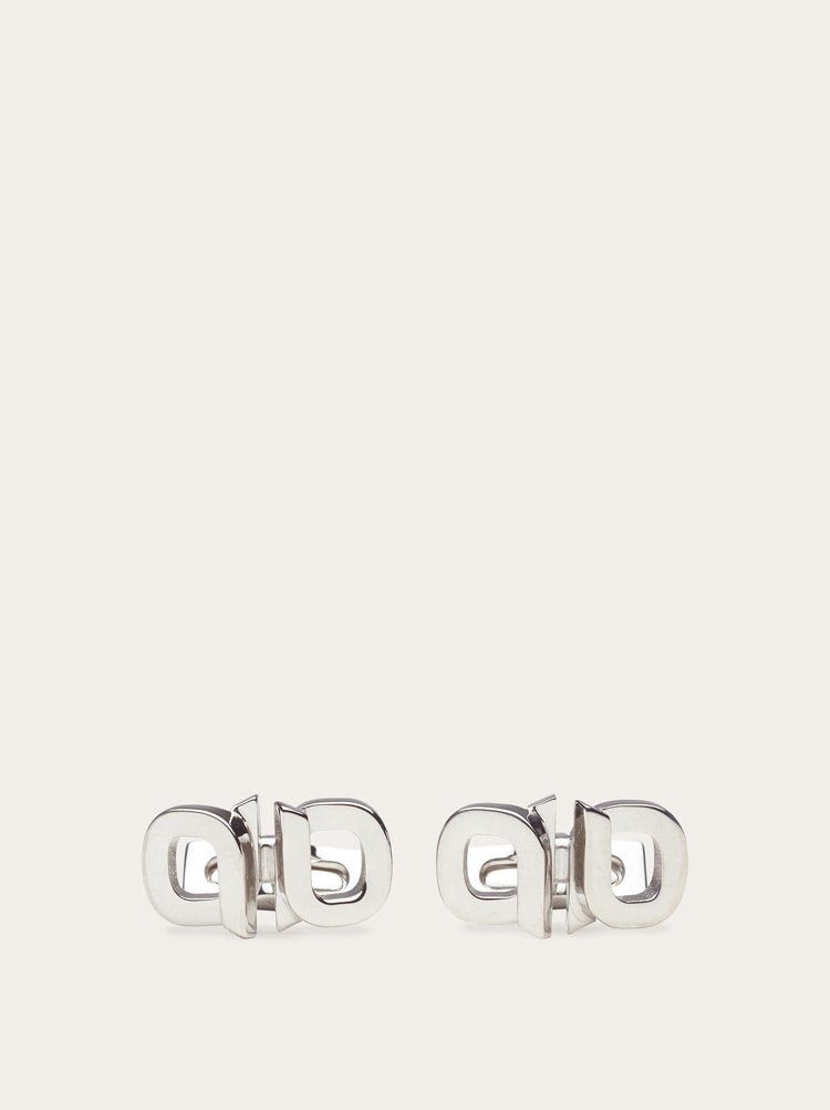 FERRAGAMO MEN'S SILVER BRASS CUFFLINKS ACCESSORY