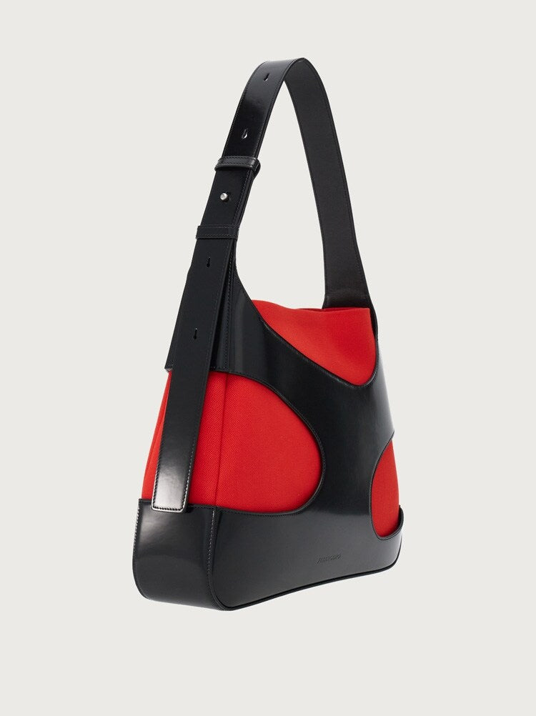 FERRAGAMO WOMEN'S RED LEATHER SHOULDER BAG
