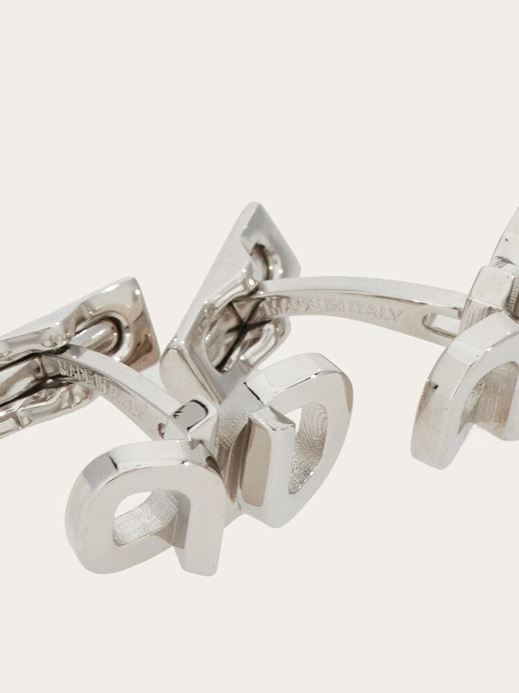 FERRAGAMO MEN'S SILVER BRASS CUFFLINKS ACCESSORY
