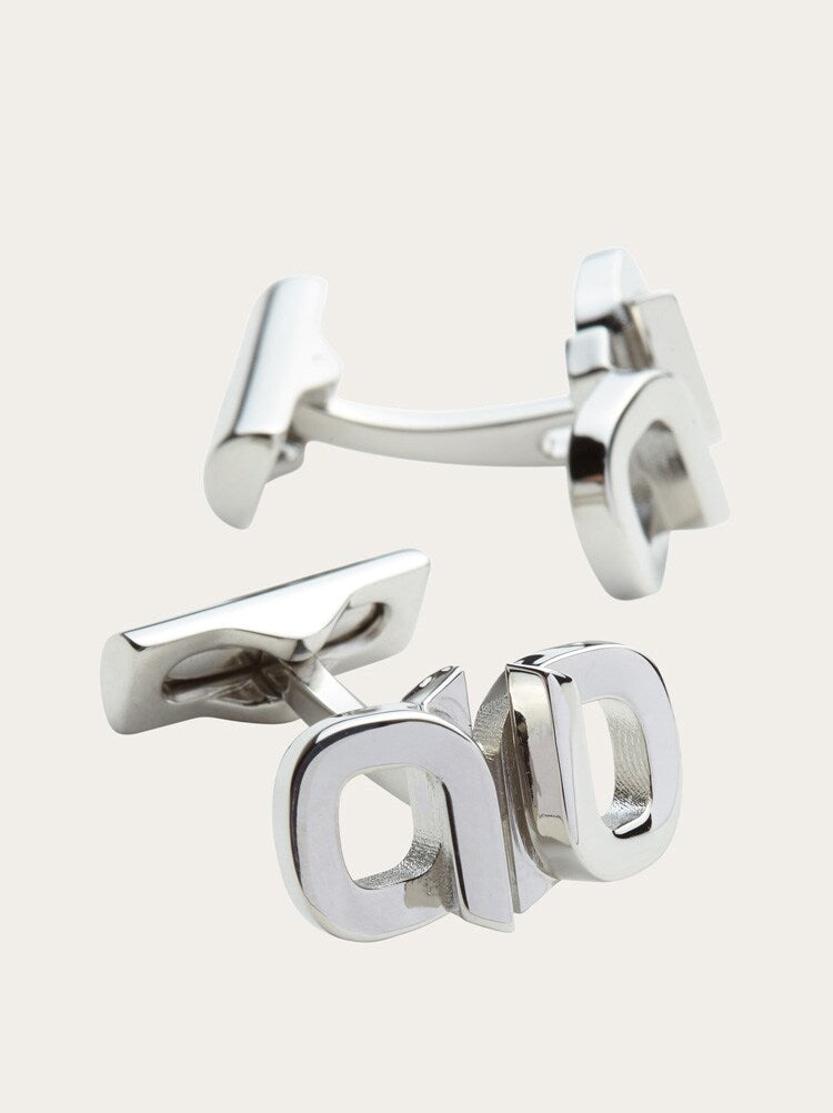FERRAGAMO MEN'S SILVER BRASS CUFFLINKS ACCESSORY