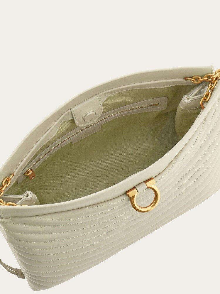 FERRAGAMO WOMEN'S OFF WHITE CALF LEATHER BAG