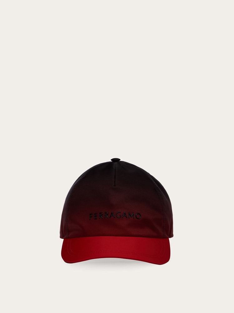 FERRAGAMO MEN'S DARK RED GRADIENT HAT