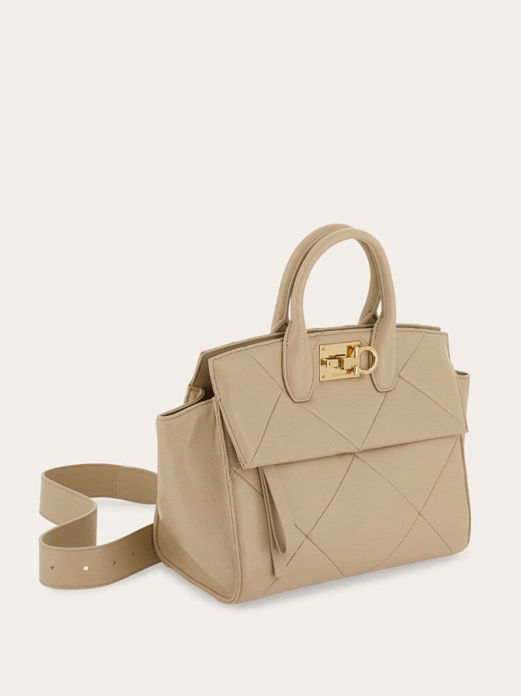 FERRAGAMO WOMEN'S BEIGE LAMB LEATHER BAG