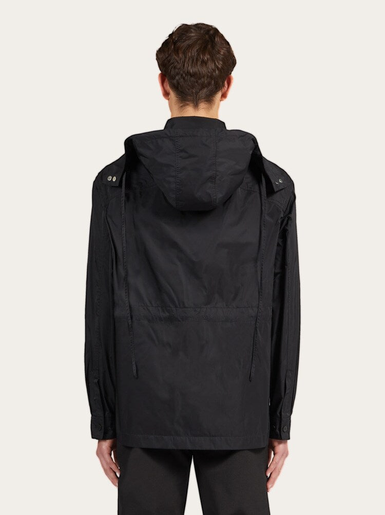 FERRAGAMO MEN'S BLACK LIGHTWEIGHT ZIP JACKET