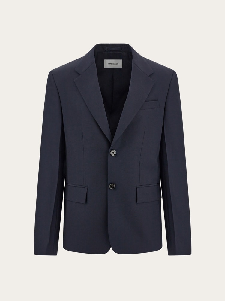FERRAGAMO MEN'S DARK BLUE TAILORED JACKET