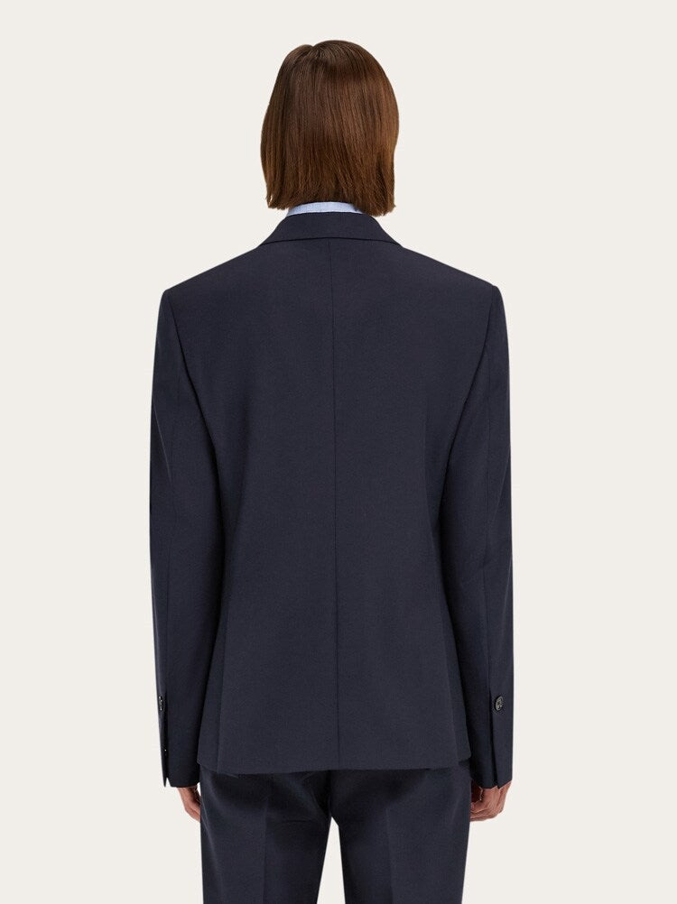 FERRAGAMO MEN'S DARK BLUE TAILORED JACKET