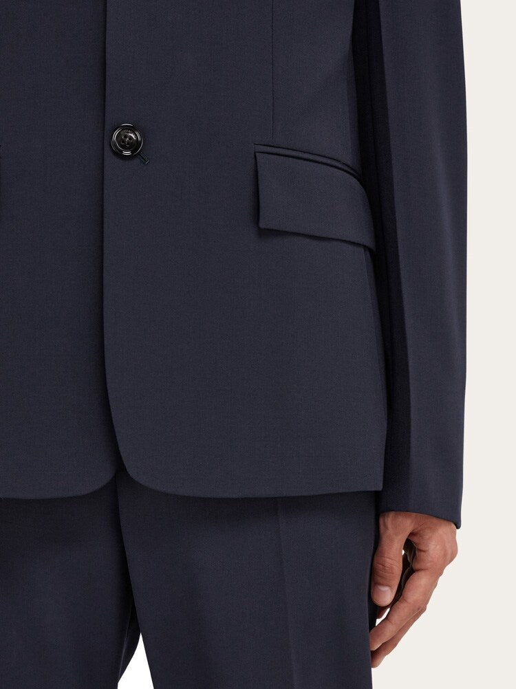 FERRAGAMO MEN'S DARK BLUE TAILORED JACKET