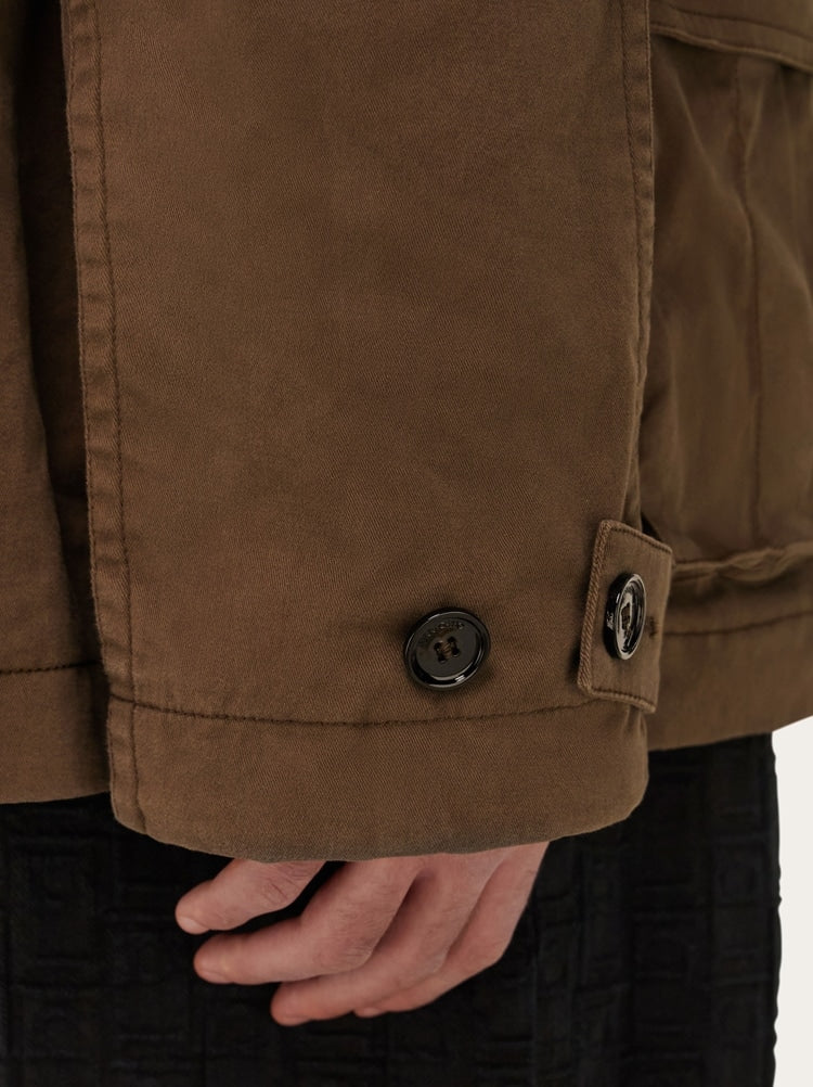 FERRAGAMO MEN'S DARK BROWN COTTON JACKET