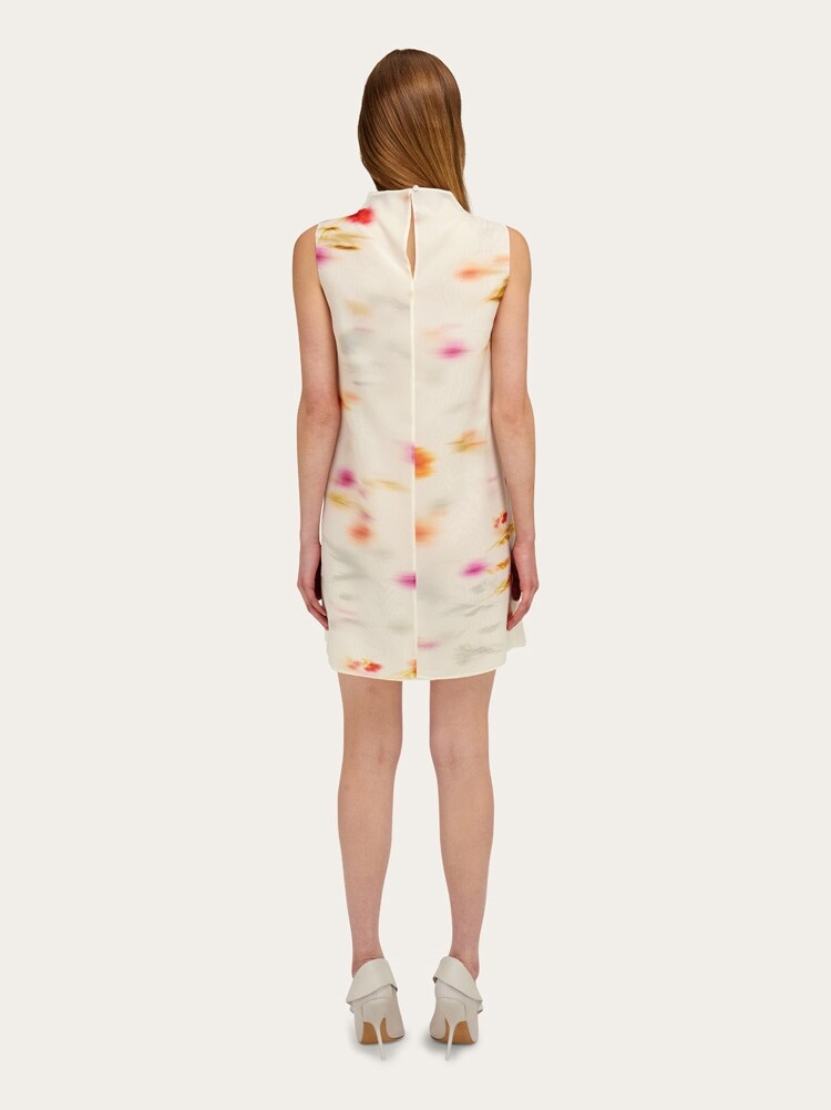 FERRAGAMO WOMEN'S WHITE SILK FLORAL DRESS