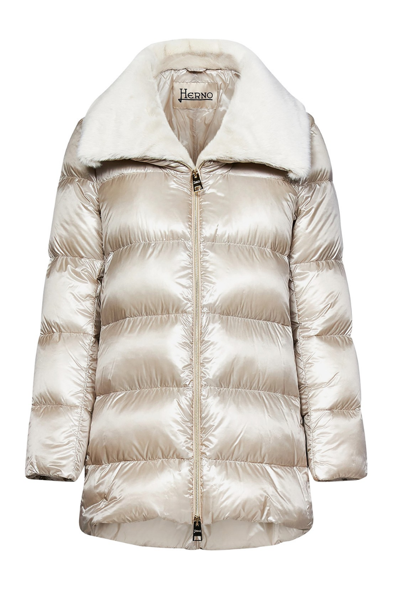 Herno Women's Puffer Jacket with Faux Fur Collar