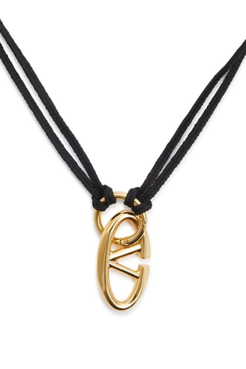 Valentino Garavani 
Vlogo Rope Necklace In Black