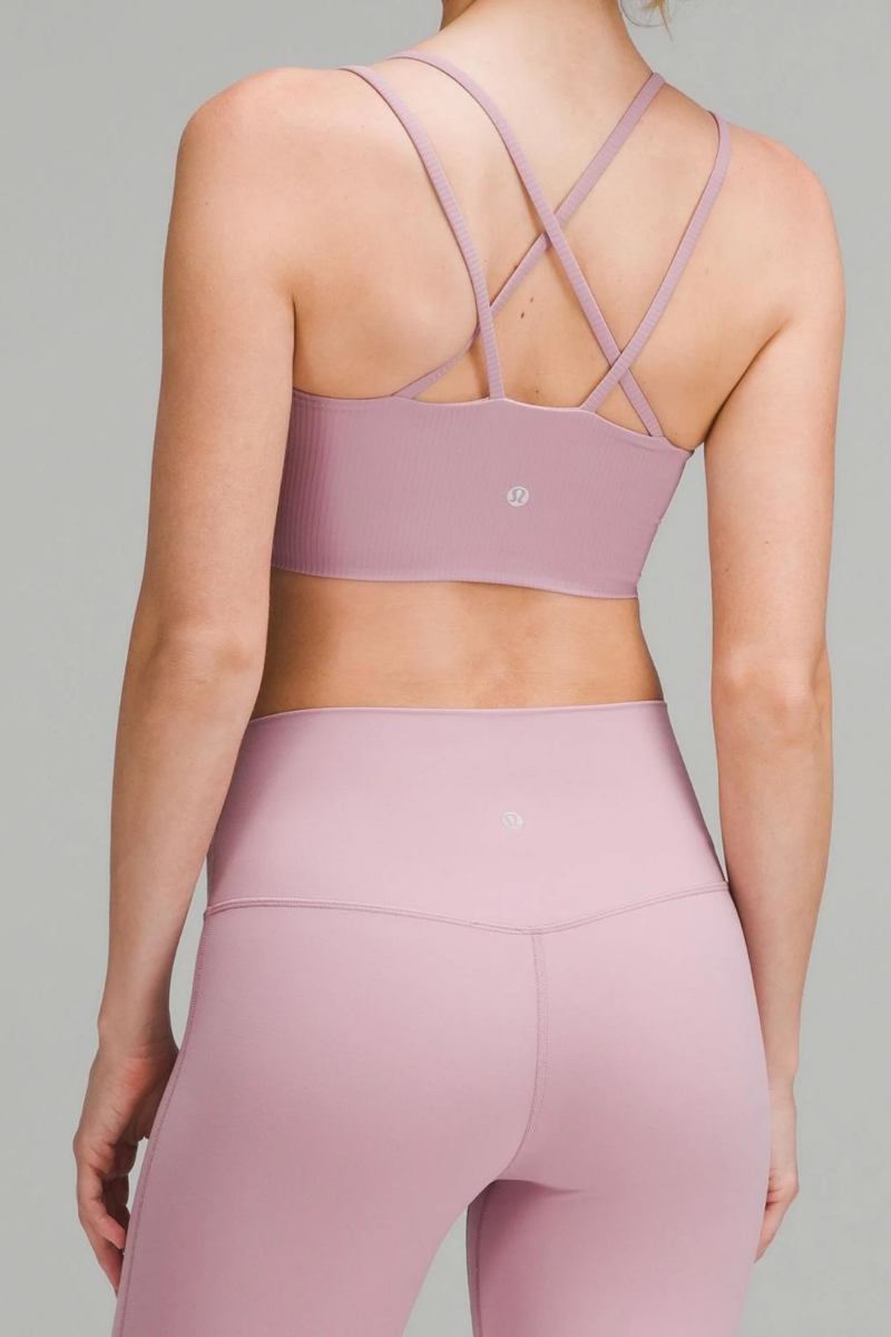 Lululemon Like a Cloud Longline Bra B/C *Ribbed Rose blush