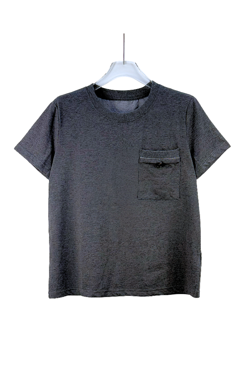 Max Simple Cotton Tee With Pocket Black