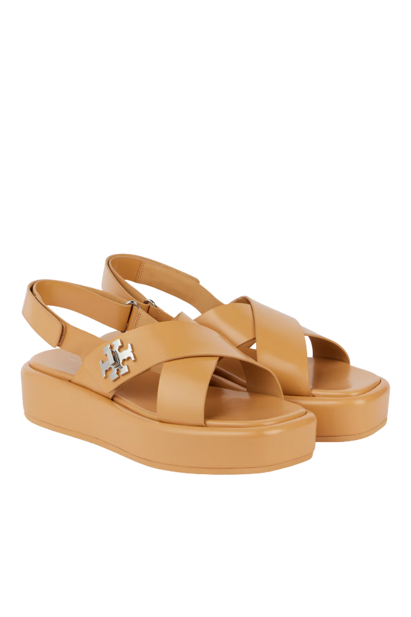 Tory Burch T Lock 40 Leather Platform Sandals