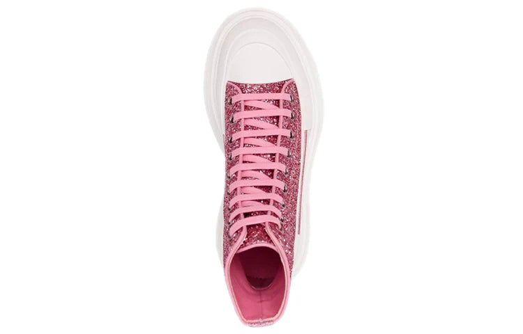 Alexander McQueen(WMNS) Tread Slick Glitter High-Top 'Pink White'