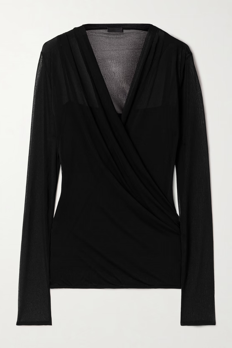Givenchy Drapped V Top_Black