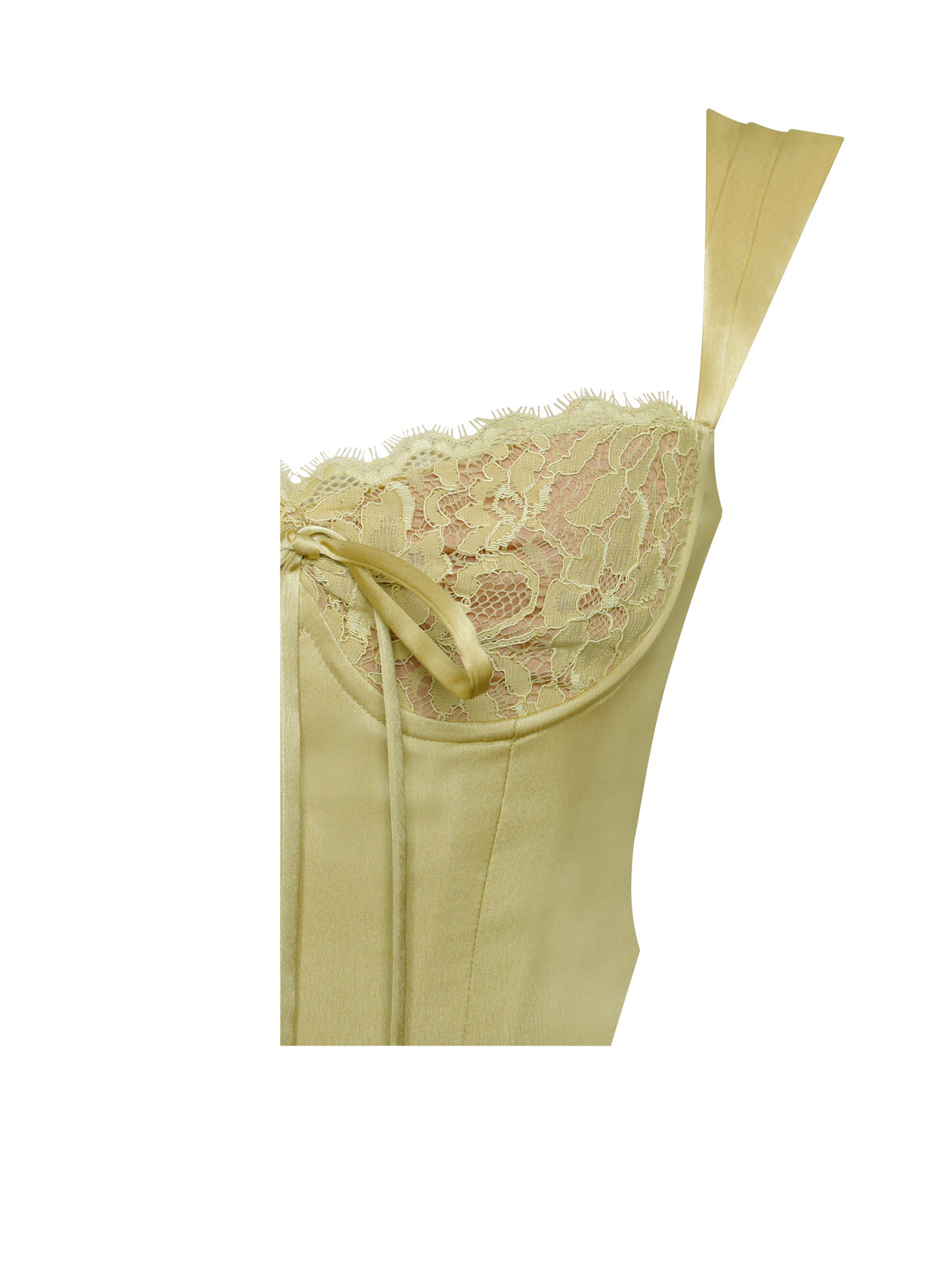 Everly Olive Lace Satin Corset Top (Archive Sale)