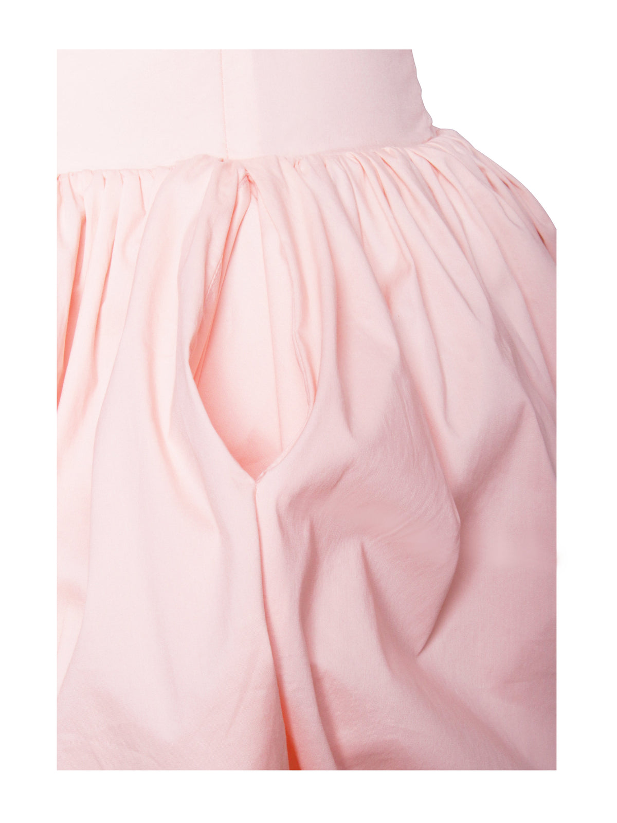 Oletta Pink Cotton Poplin Corset Strapless Bubble Hem Mini Dress