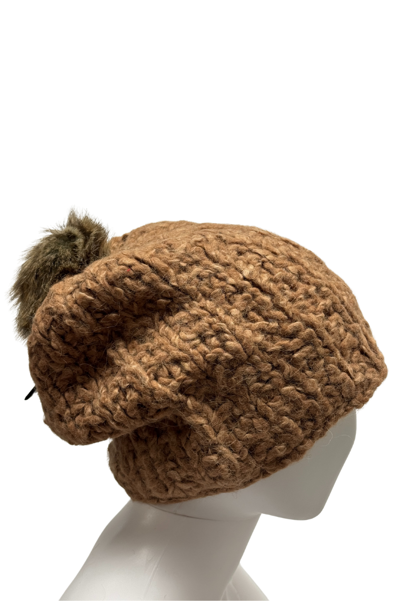 Nobis Jaylen Wool Fisherman Beanie - Brown/Gold