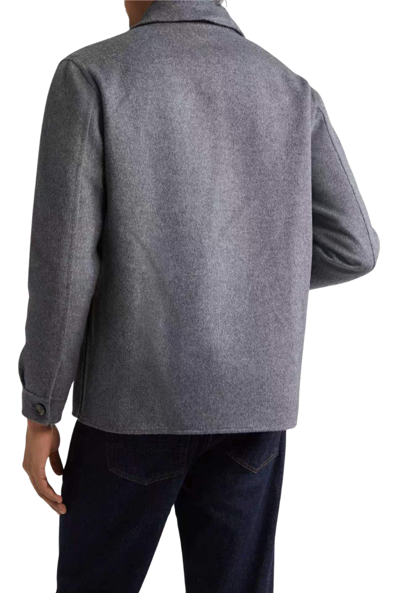 MooRER DOSSI-CW Layered Shirt Jacket Silver