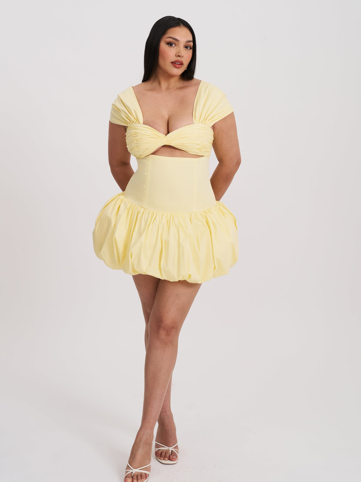 Umika Butter Yellow Bubble Hem Mini Dress (Archive Sale)