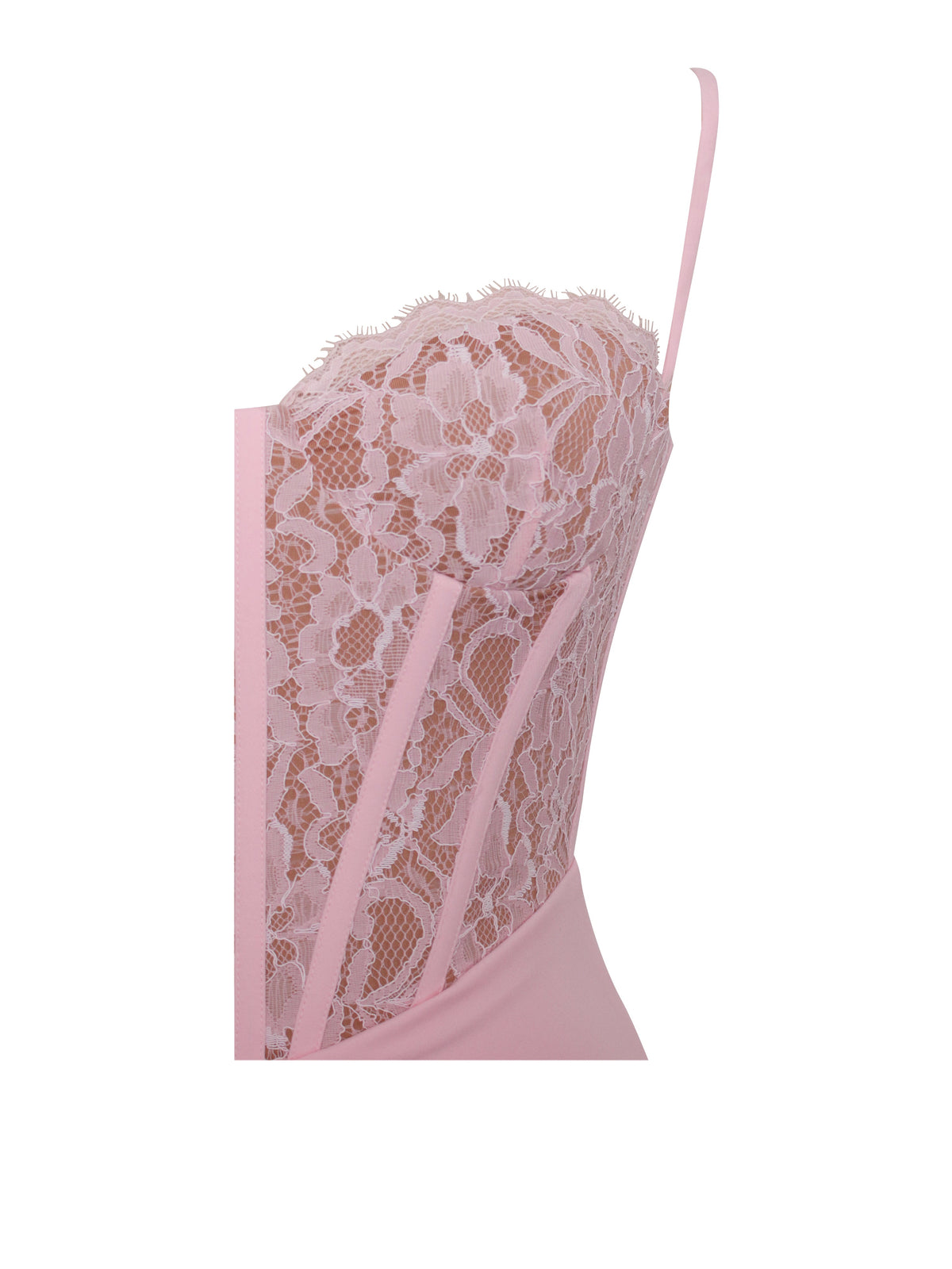 Junia Pink Lace Corset Maxi Dress (Archive Sale)