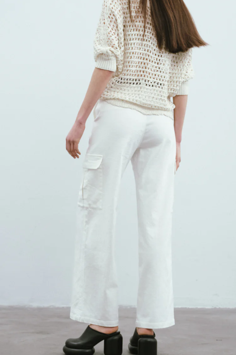 Max Simple Casual Cargo Pants White