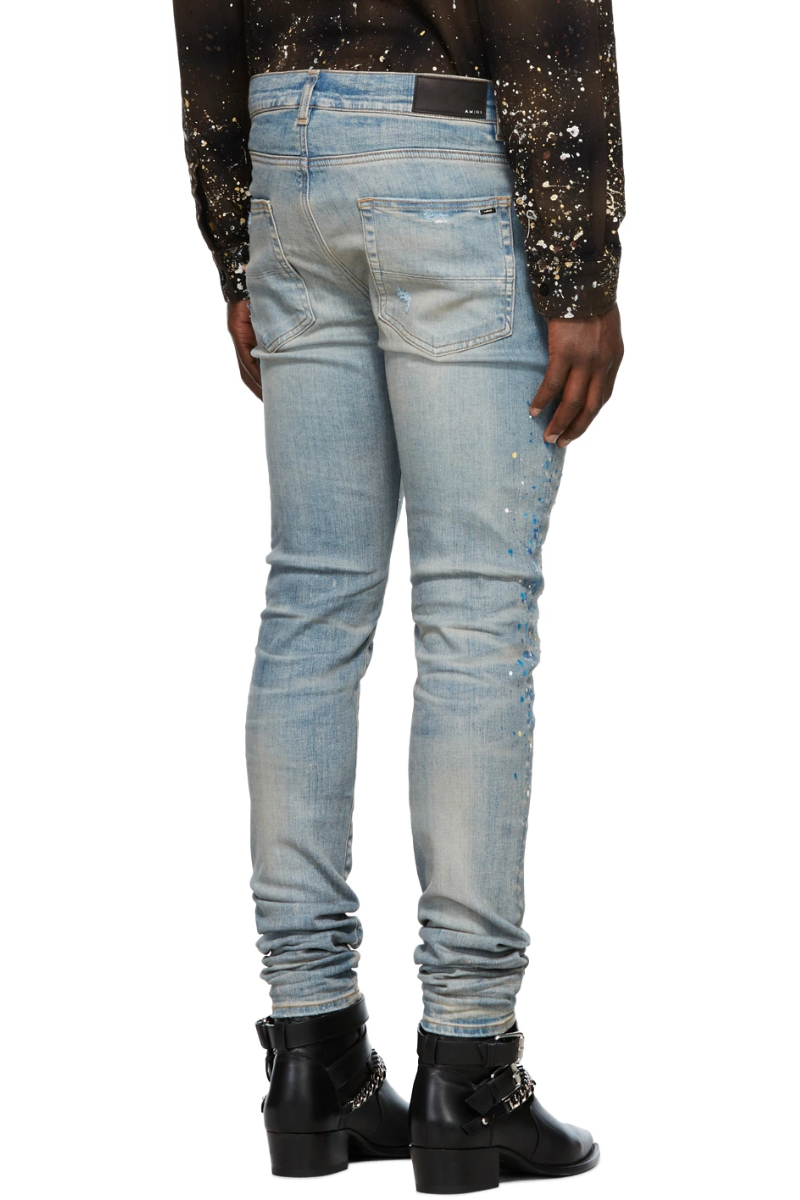 AMIRI Blue Crystal Painter Jeans