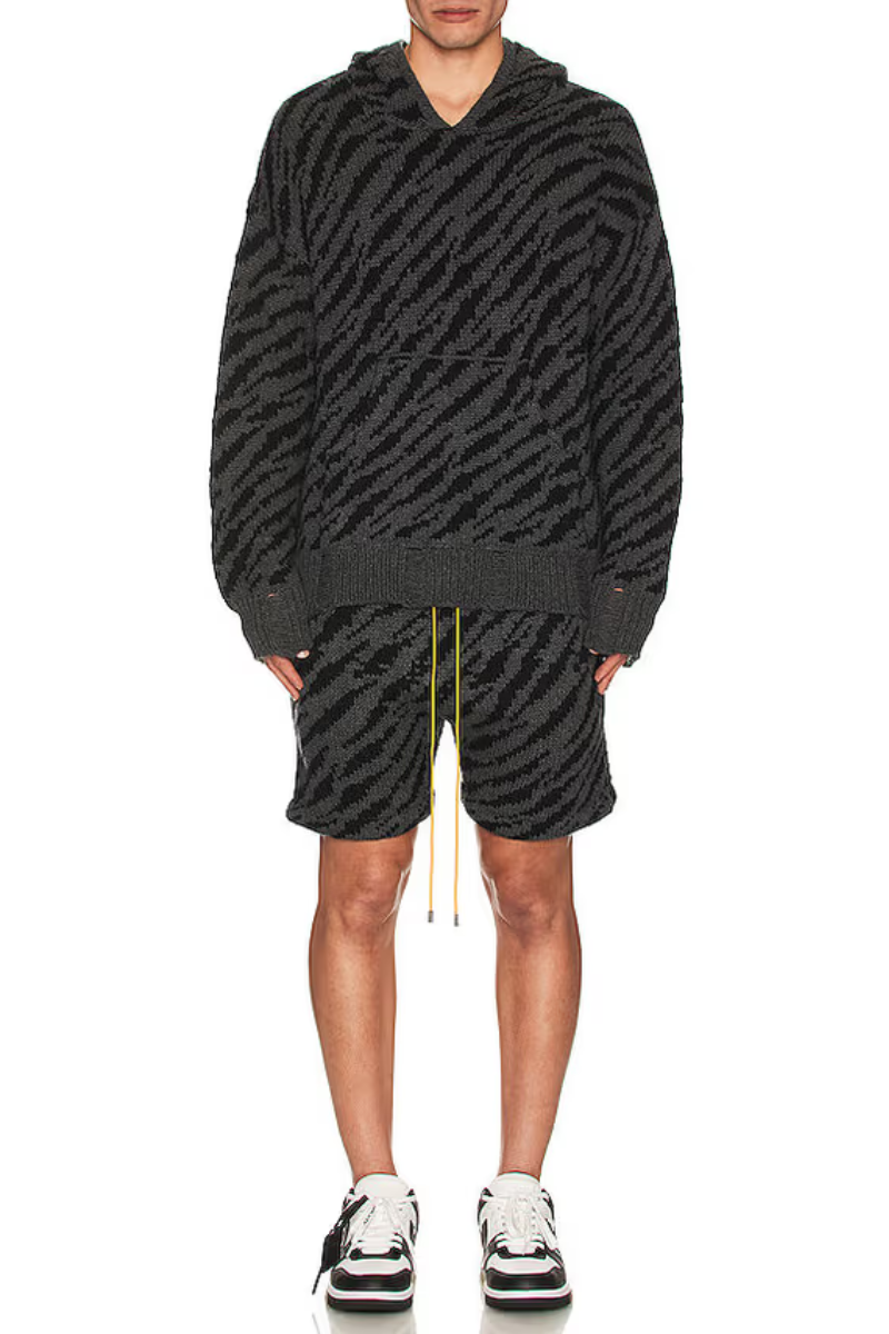 Rhude Zebra Swim Shorts Black & Charcoal  RHPF23SH07151674