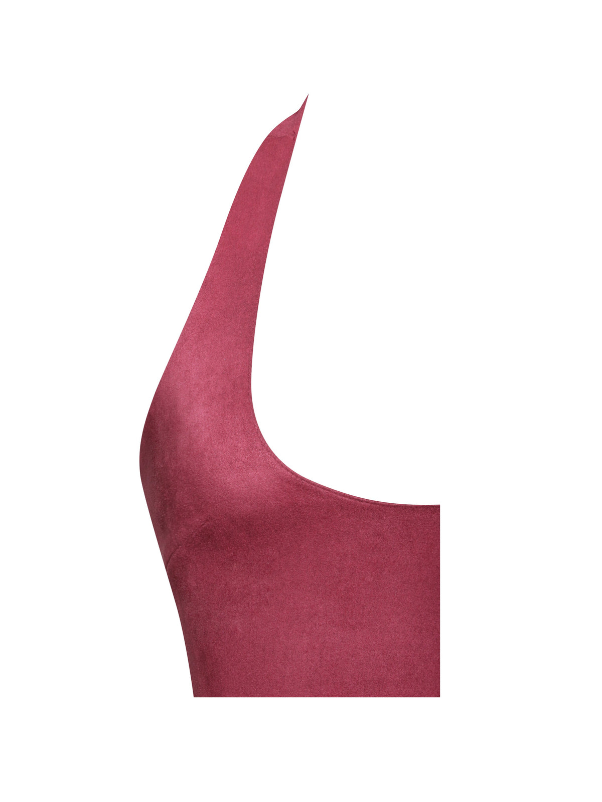 Hadorabra Burgundy Suede Halter Mini Full Dress (Archive Sale)