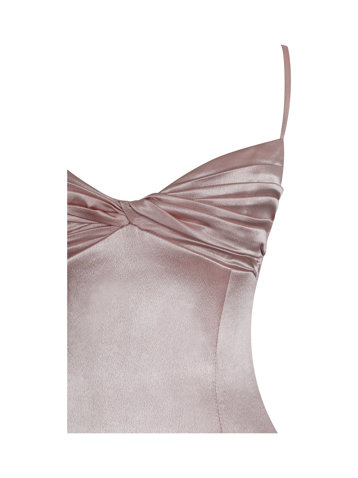 Tullia Dusty Rose Satin Ruched Midi Dress