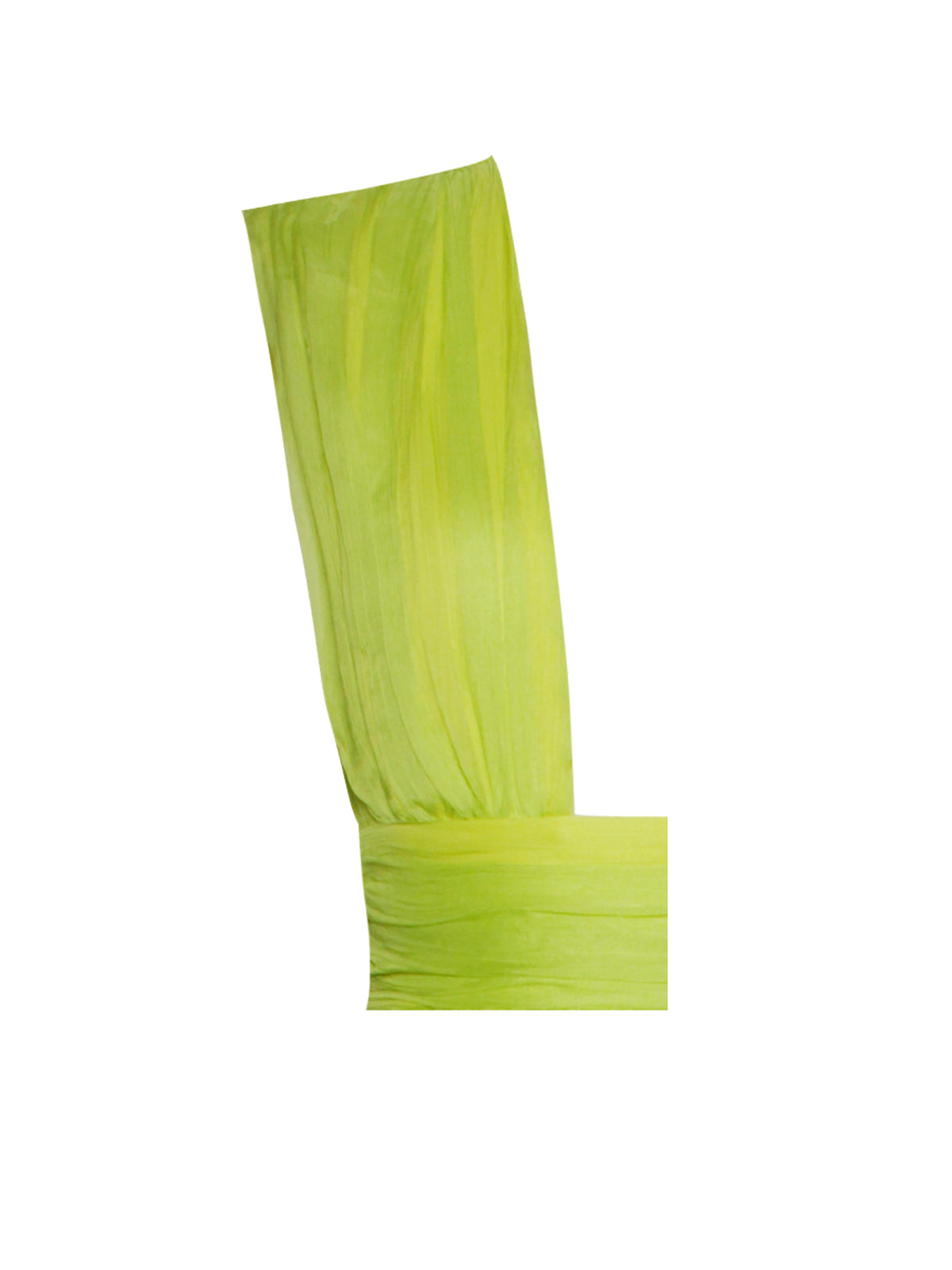 Valley Of Angels Lime Chiffon Pleated High Slit Maxi Dress (Archive Sale)