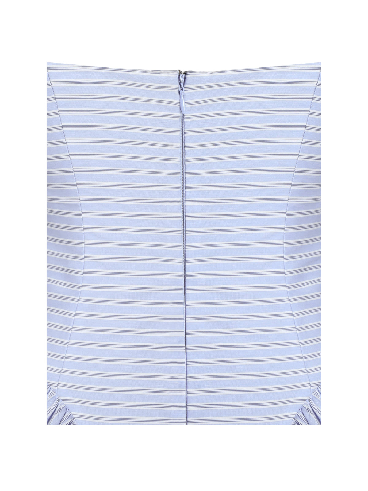 Melody Baby Blue Cotton Poplin Stripe Halter Drop Waist Mini Dress