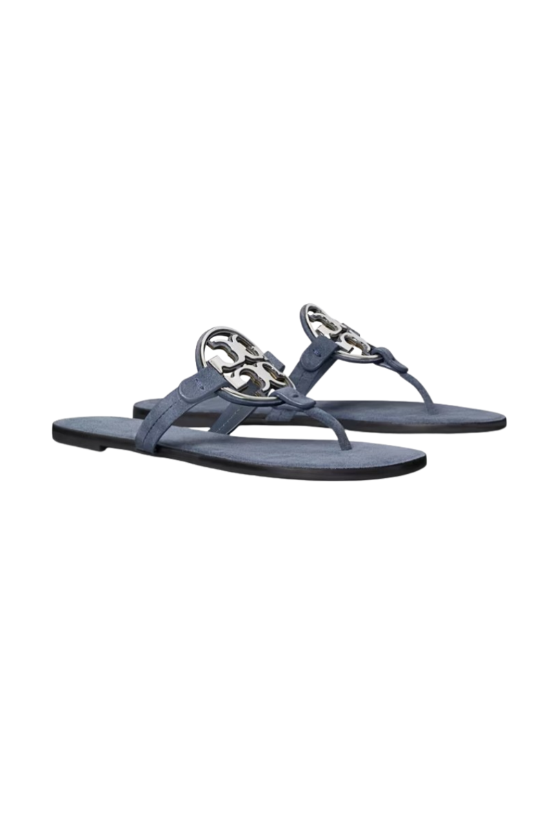 Tory Burch Metal Miller Slippers Deep Wave/Silver 183288497
