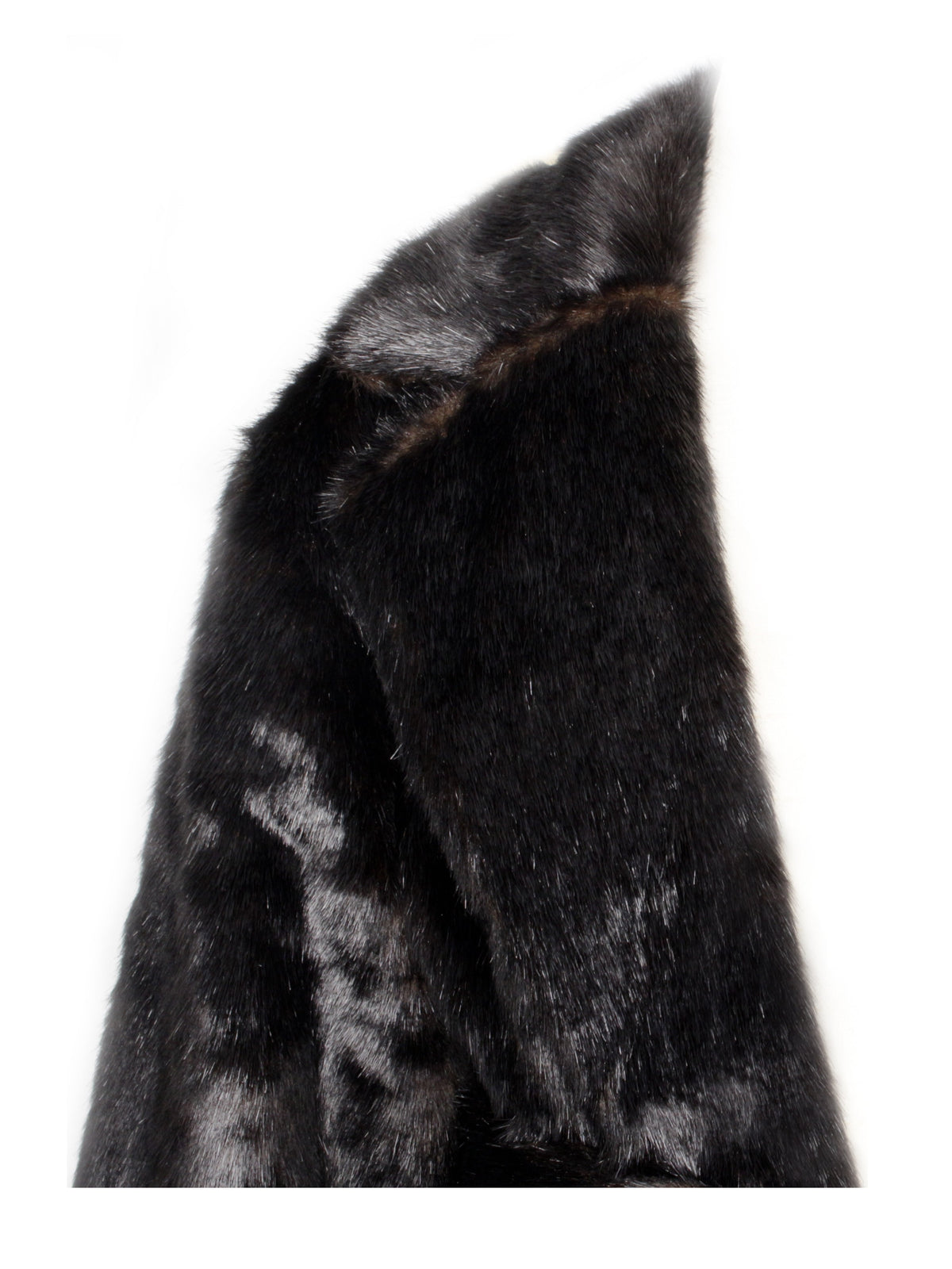 Yahia Black Vegan Long Faux Mink Coat (Archive Sale)