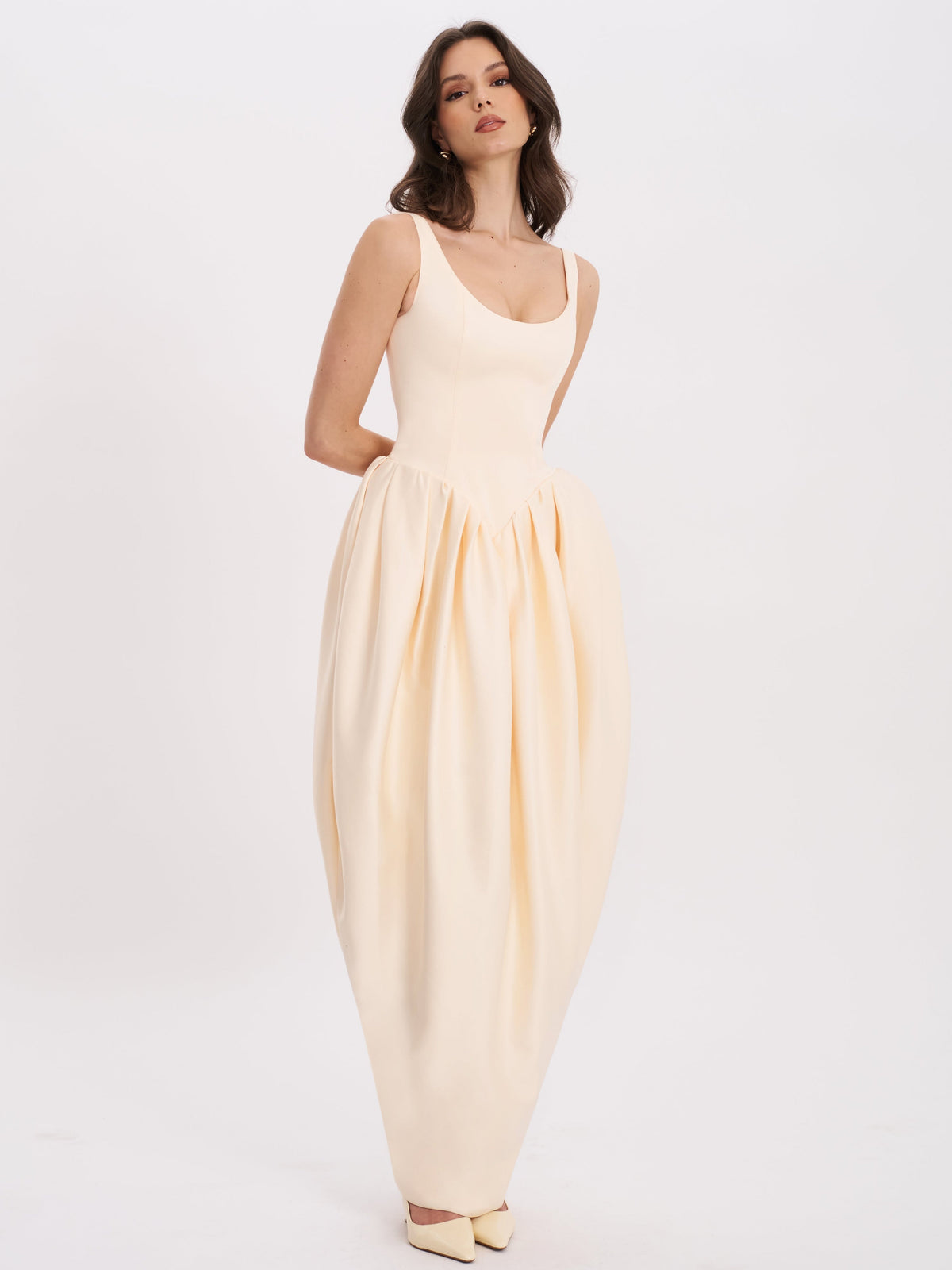 Udana Butter Yellow Drop Waist Tulip Gown (Archive Sale)